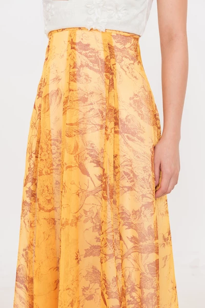 Golden Hour Skirt – Chân váy maxi vàng hoa