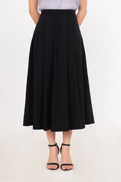 Chân váy A Khaki xếp ly