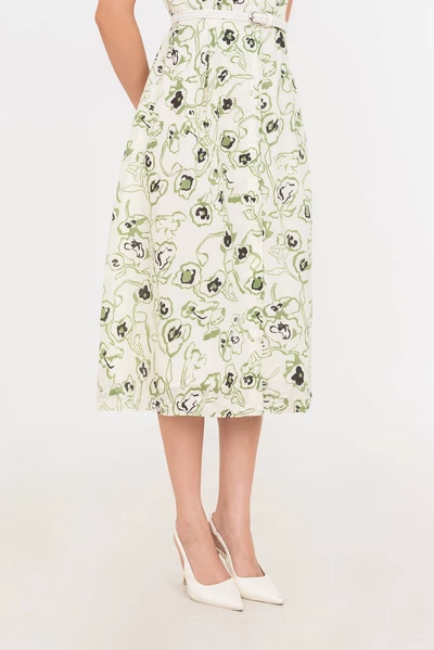 Floral Vein Dress - Đầm lụa hoa cổ V