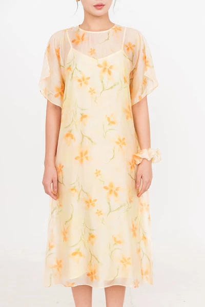 Sunbloom Dress – Đầm lụa họa tiết hoa pastel