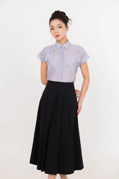 Leafbloom Blouse - Áo sơ mi Tencel