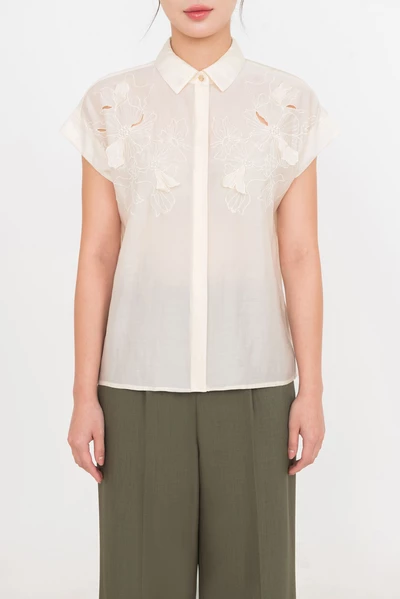 Leafbloom Blouse - Áo sơ mi Tencel