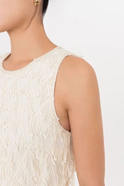 Cream Whisper Dress – Đầm lụa ren suông
