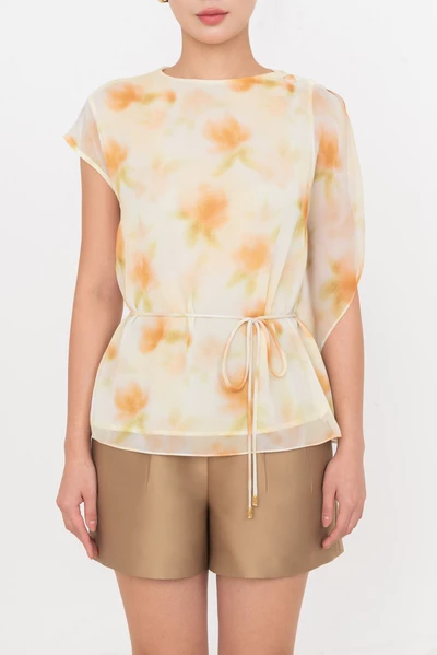 Sunmelt Top – Áo sơ mi loang họa tiết pastel