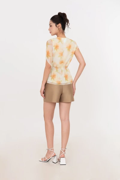 Sunmelt Top – Áo sơ mi loang họa tiết pastel