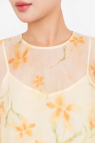 Sunbloom Dress – Đầm lụa họa tiết hoa pastel