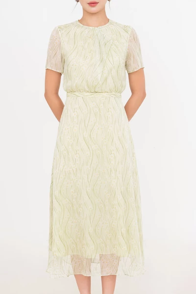 Citrus Bloom Dress - Đầm lụa hoa xòe