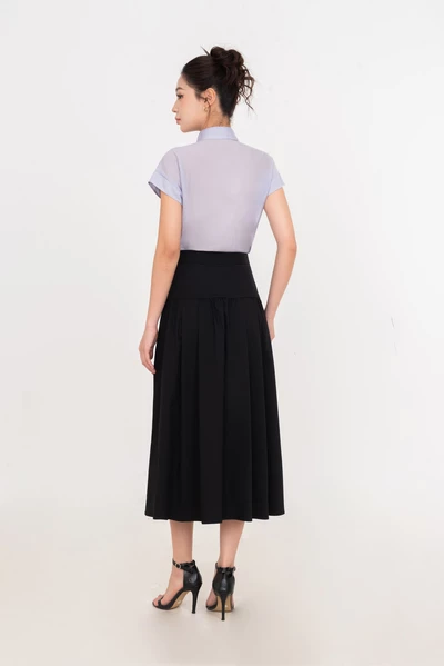 Chân váy A Khaki xếp ly