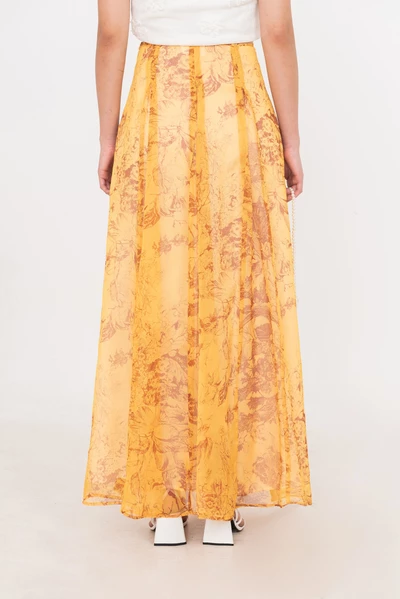Golden Hour Skirt – Chân váy maxi vàng hoa
