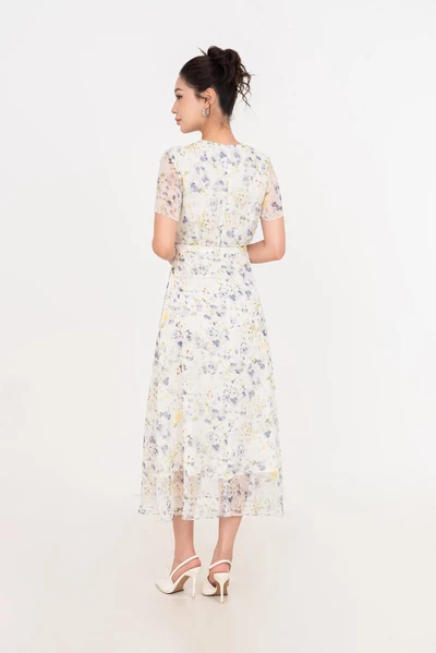 Citrus Bloom Dress - Đầm lụa hoa xòe