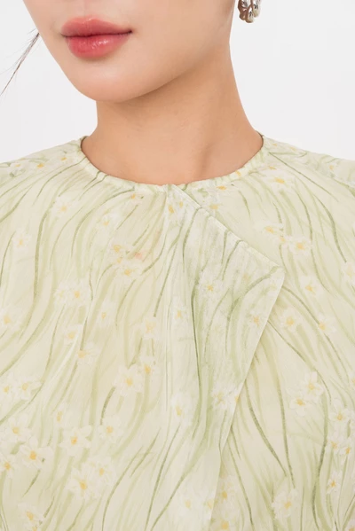 Citrus Bloom Dress - Đầm lụa hoa xòe