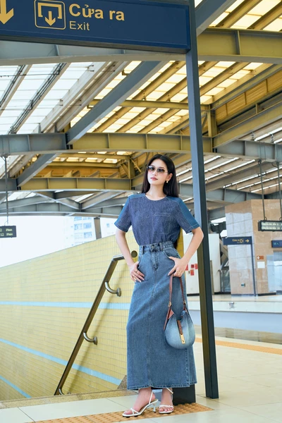 Blue Breeze Shirt - Áo kiểu phối demin