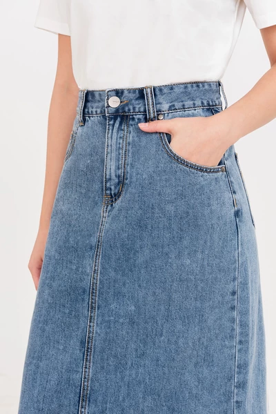 A Line Denim Skirt - Chân váy Jeans