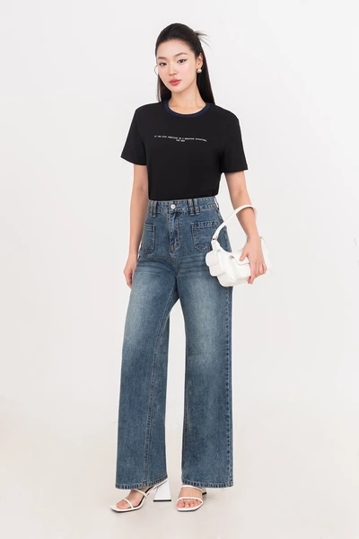 Quần jeans túi vuông