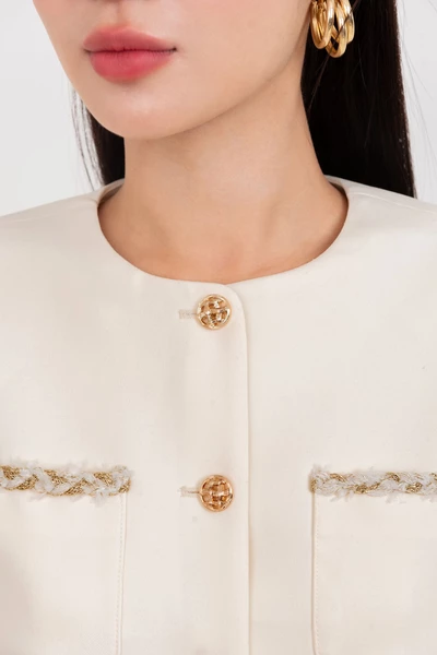 Parisian Charm Blazer – Áo tuytsi phối tweed
