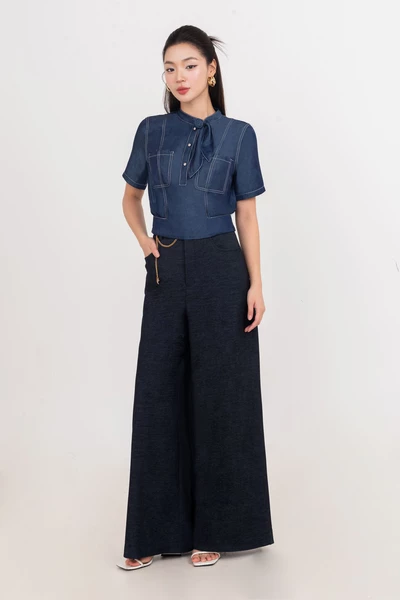 Flared Denim Trousers - Quần Jeans cạp cao