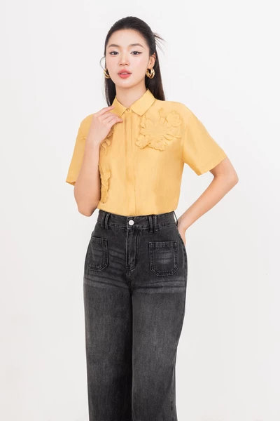 Floral Tencel Shirt - Áo Sơ Mi Tencel hoa nổi