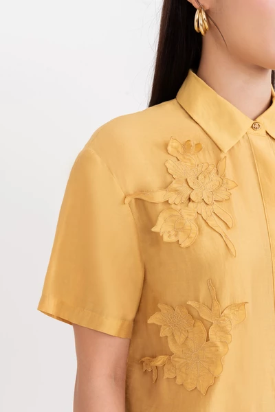Floral Tencel Shirt - Áo Sơ Mi Tencel hoa nổi