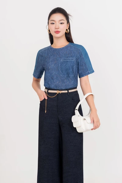 Blue Breeze Shirt - Áo kiểu phối Denim