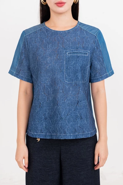 Blue Breeze Shirt - Áo kiểu phối Denim