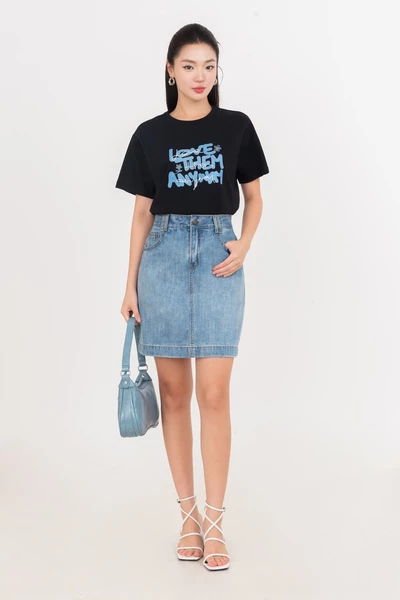 Classic Skirt - Chân váy Denim A ngắn