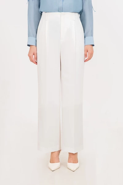 Pearly White Pants – Quần Tuytsi suông đứng