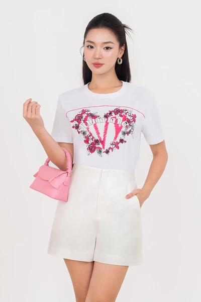 Floral Heart Tee - Áo thun