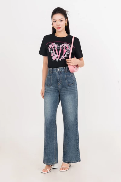 Floral Heart Tee - Áo thun