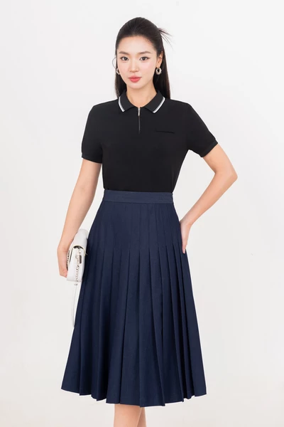 Áo polo cổ phối viền