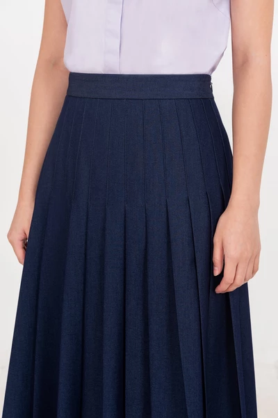 Motion Skirt - Chân váy Denim xếp ly
