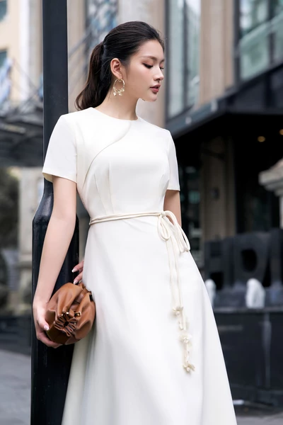 Serene Flow Dress - Đầm xòe đai eo