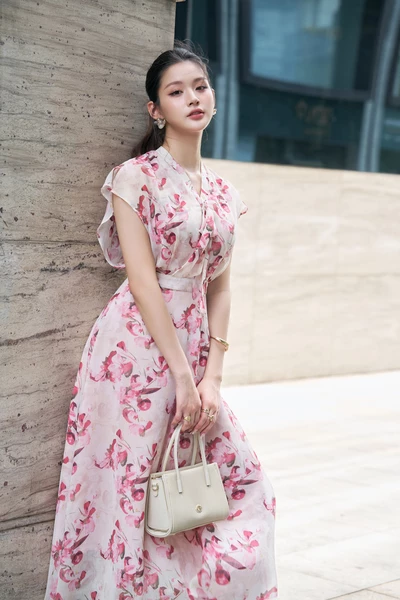 Bloom in Uban Dress- Đầm lụa họa tiết