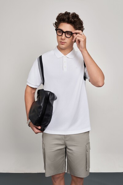 Áo Polo phối kẻ đen MS 57E3827