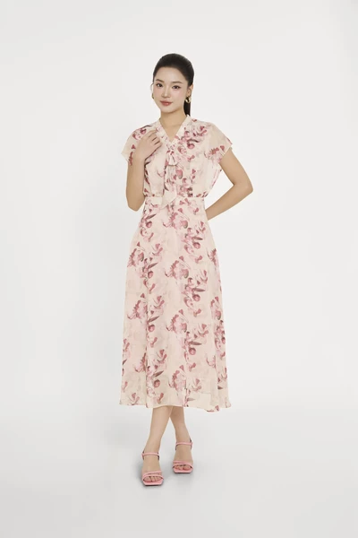 Bloom in Uban Dress- Đầm lụa họa tiết