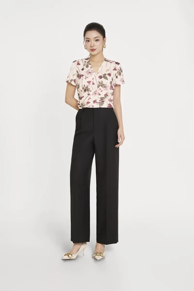 Pearly Black Pants – Quần Tuytsi suông đứng
