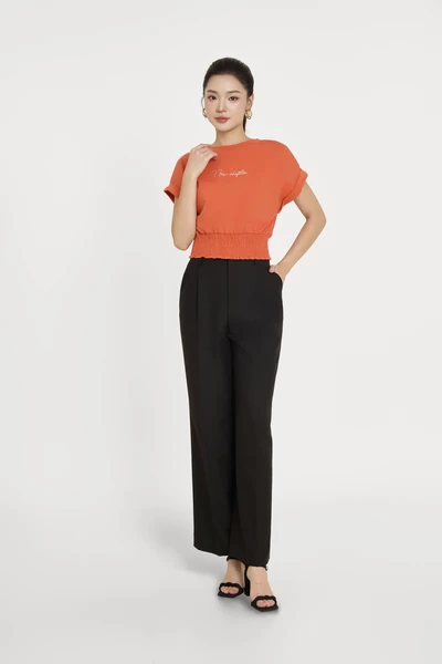 Pearly Black Pants – Quần Tuytsi suông đứng