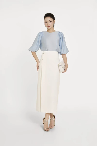 White Buttons Skirt - Chân váy A Tuytsi