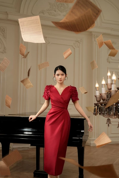 The Crimson Bloom Dress - Đầm dạ hội