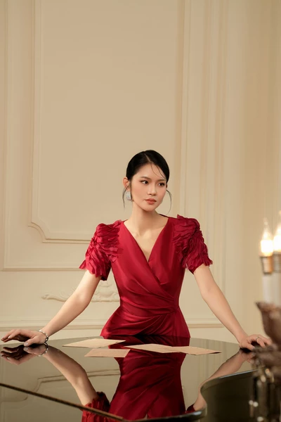 The Crimson Bloom Dress - Đầm dạ hội