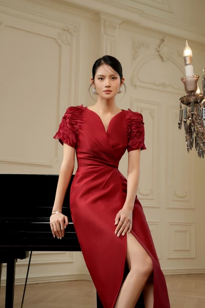 The Crimson Bloom Dress - Đầm dạ hội