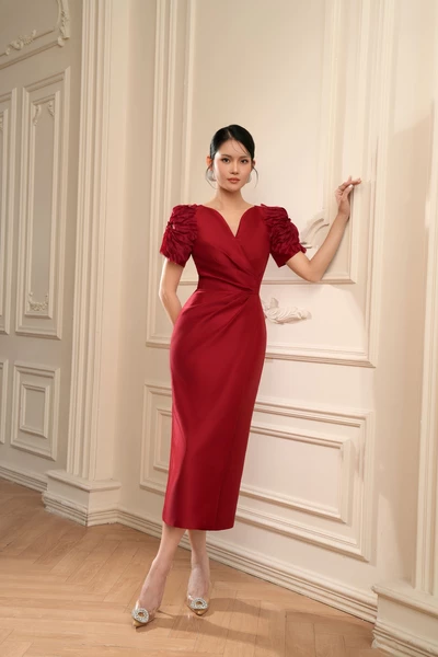 The Crimson Bloom Dress - Đầm dạ hội