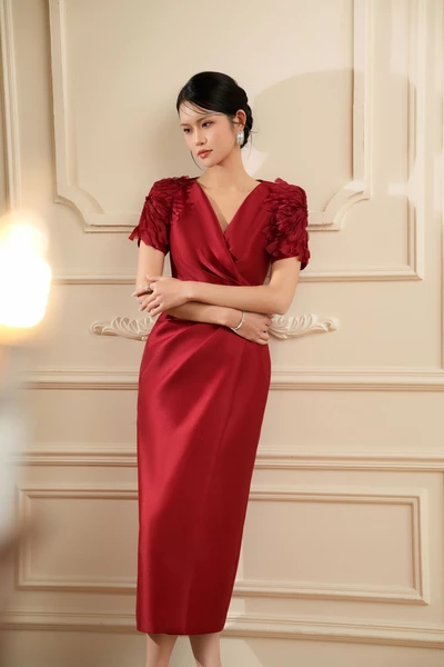 The Crimson Bloom Dress - Đầm dạ hội