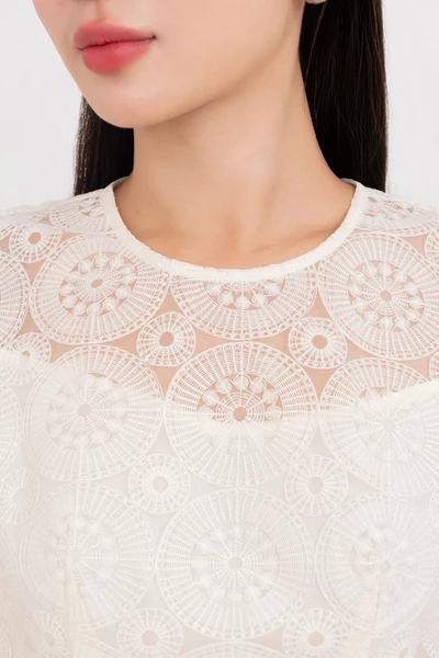 Ivory Lace Dress - Đầm ren đính hoa