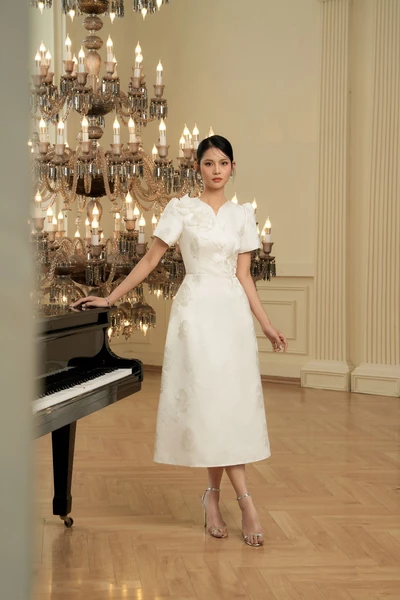 Blossom Elegance Dress - Đầm dạ hội Jacquard