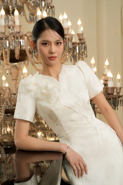Blossom Elegance Dress - Đầm dạ hội Jacquard