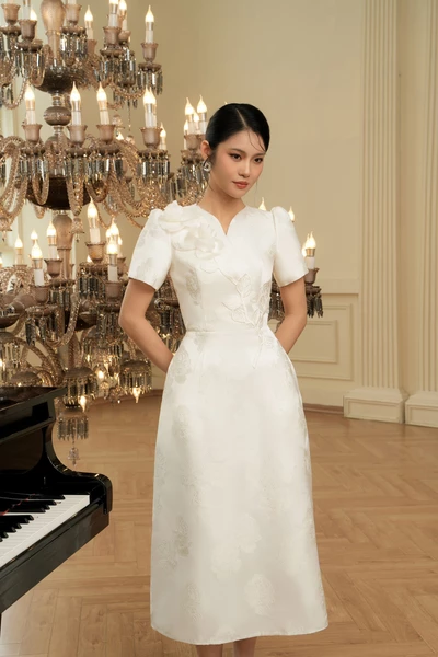 Blossom Elegance Dress - Đầm dạ hội Jacquard