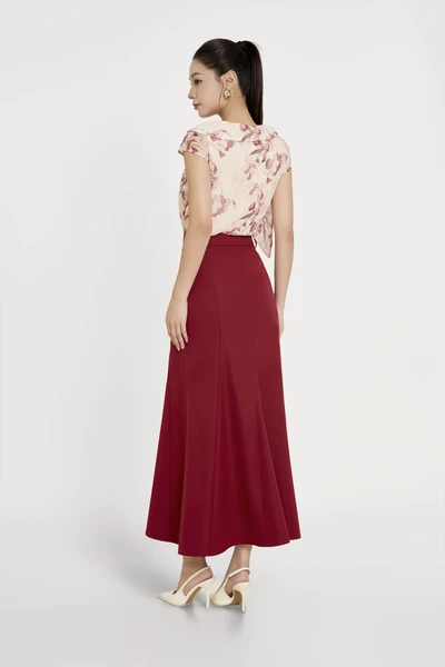Burgundy Red Skirt - Chân váy A Tuytsi
