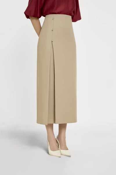 Beige Buttons Skirt - Chân váy A Tuytsi