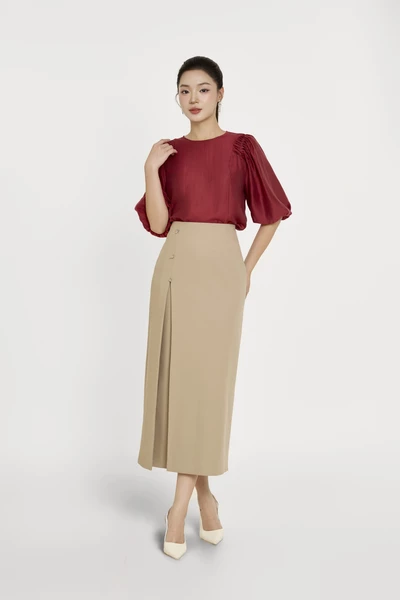 Elegant Silk Blouse - Áo sơ mi tay lỡ