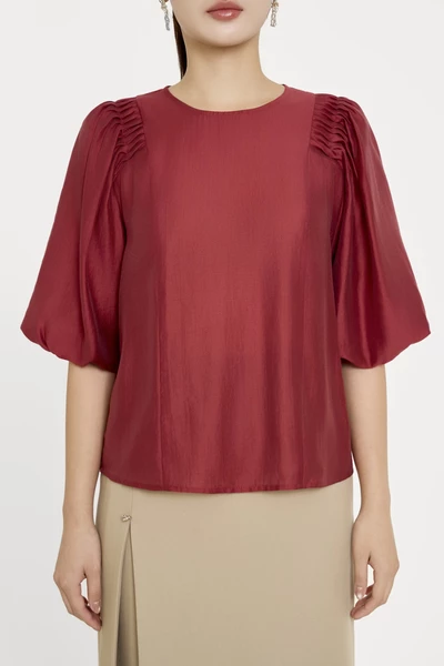 Elegant Silk Blouse - Áo sơ mi tay lỡ